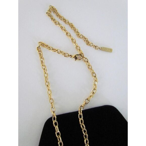 Vintage Napier Oriental Necklace Pendant Statement Asian Pagoda Gold Extra Long - Picture 11 of 13